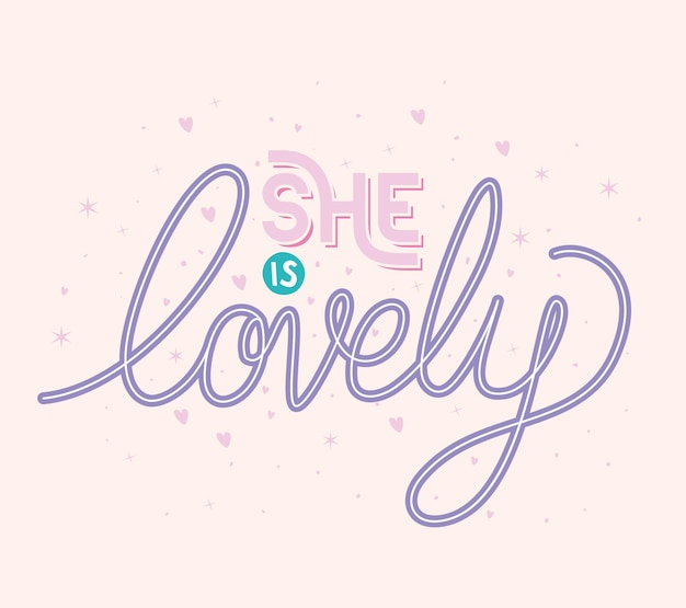 premium-vector-she-is-lovely-lettering-with-cute-hearts