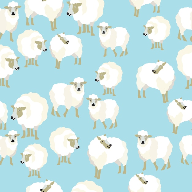 Premium Vector | Sheep seamless pattern