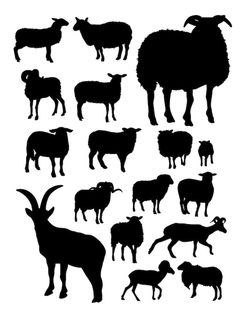 羊のシルエット プレミアムベクター