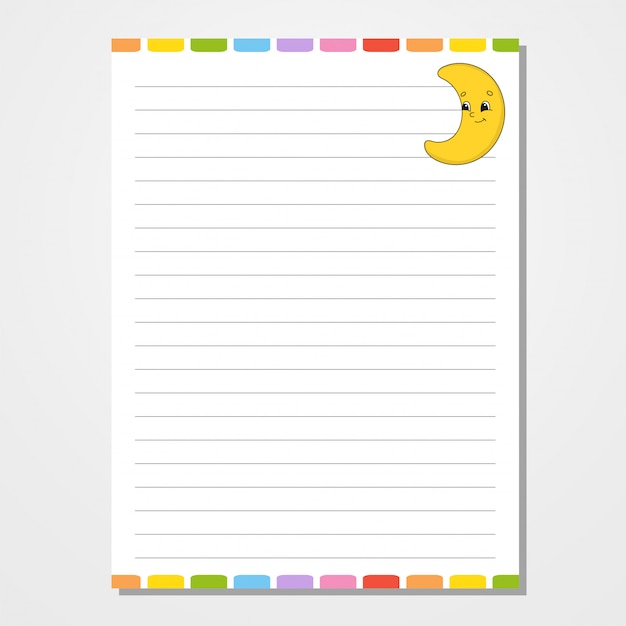 Sheet Template For Notebook Notepad Diary Premium Vector