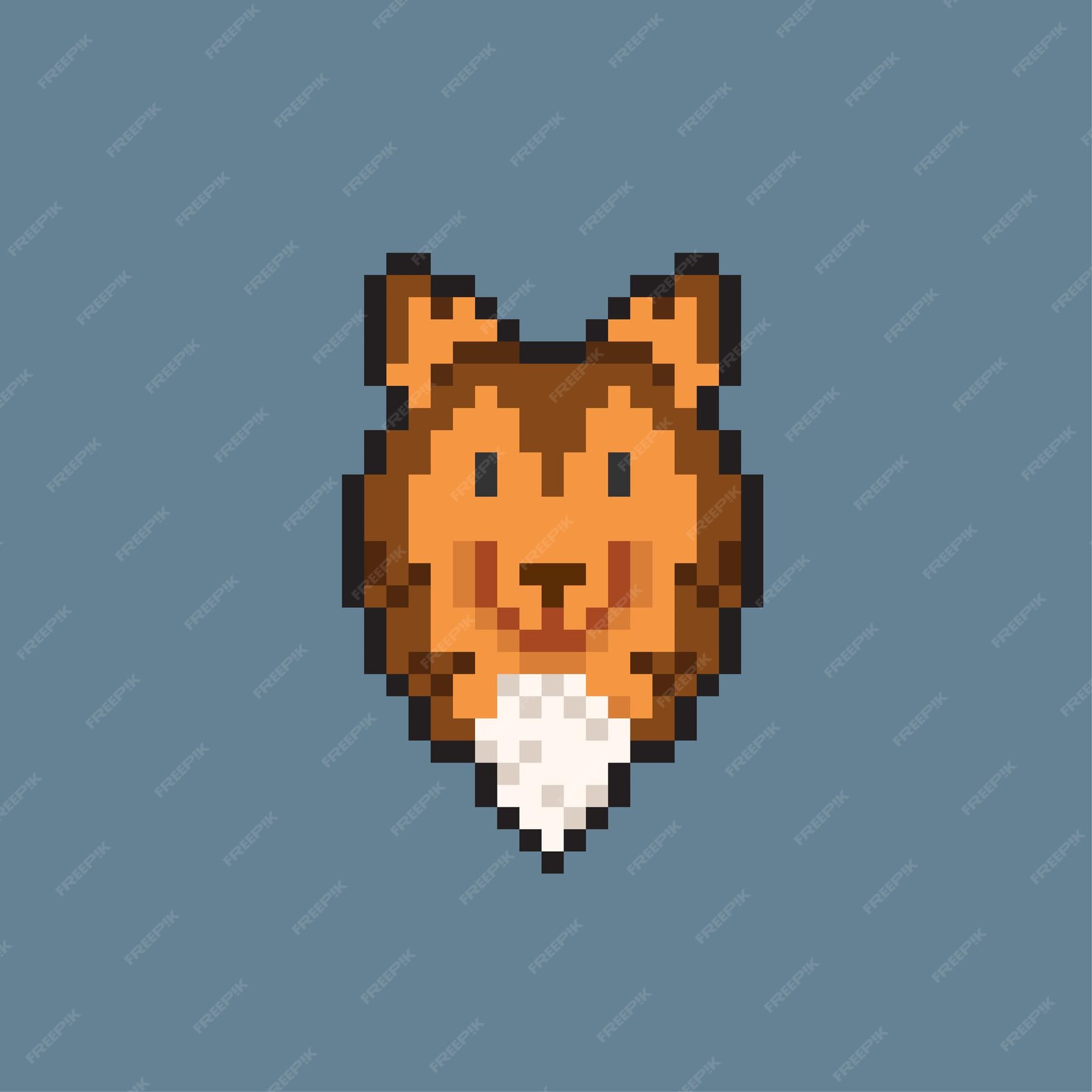 Premium Vector | Sheltie dog in pixel art style