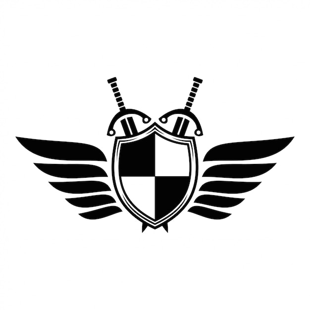 Premium Vector | Shield design with wing and sword