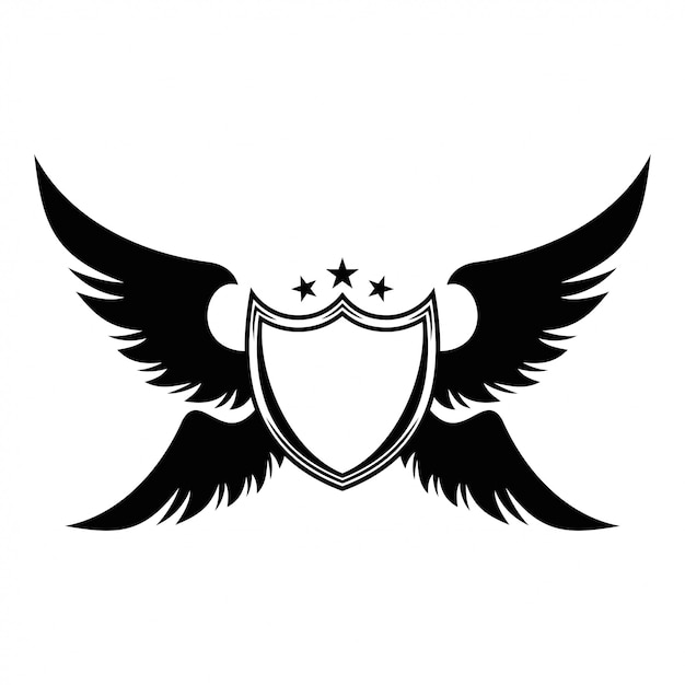 Premium Vector | Shield design with wing