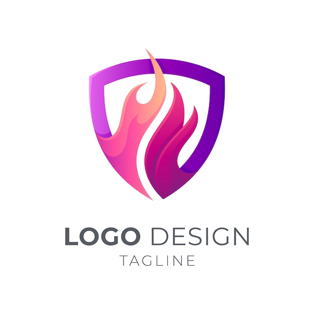 Download Free Shield With Fire Logo Template Premium Vector Use our free logo maker to create a logo and build your brand. Put your logo on business cards, promotional products, or your website for brand visibility.