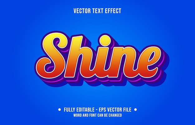 Premium Vector | Shine editable text effect modern gradient style