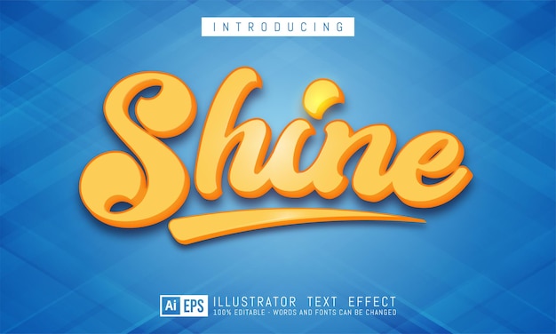 Premium Vector | Shine text effect, editable three dimension text style