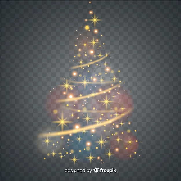 光るクリスマスツリー 無料のベクター