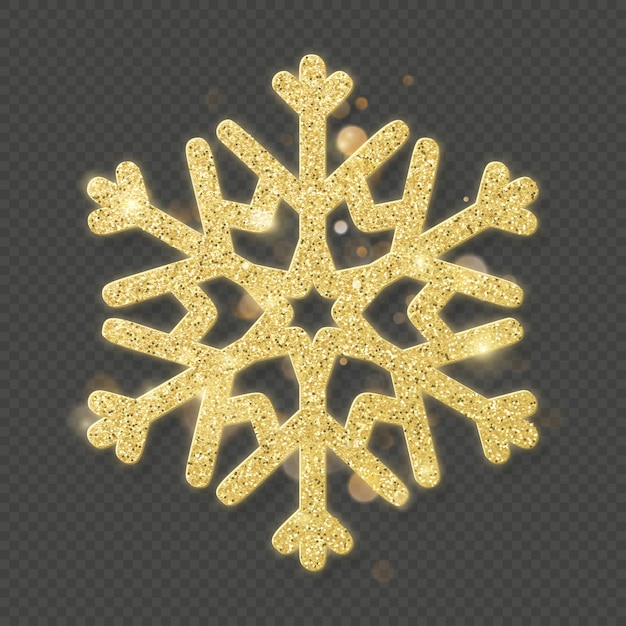 Premium Vector | Shining gold snowflake overlay object.