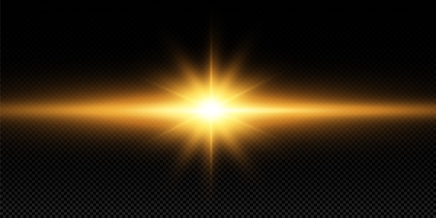 輝く黄金の星 エフェクト グレア ライン グリッター 爆発 黄金の光 プレミアムベクター