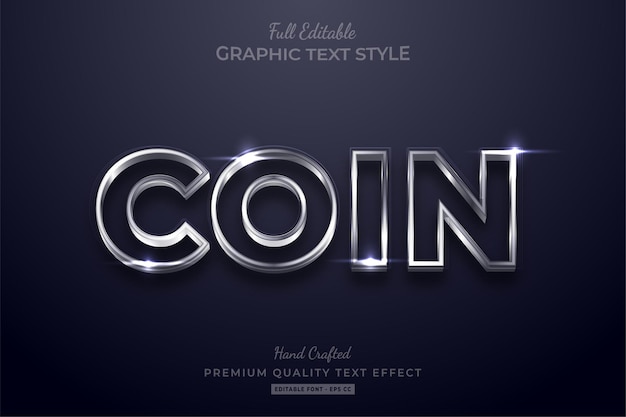 Download Premium Vector | Shining silver coin editable text effect font style