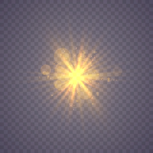 Premium Vector | Shining star, the sun particles and sparks with a ...