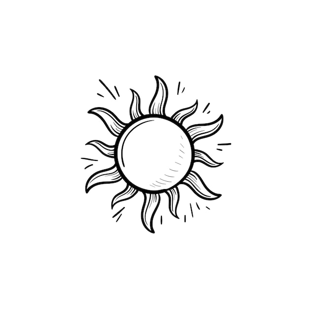 Premium Vector | Shining sun hand drawn outline doodle icon. summer ...