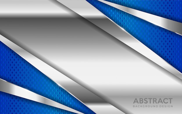 Premium Vector | Shinny metal silver background combine with blue ...