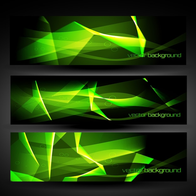 Free Vector | Shiny abstract green and dark banners