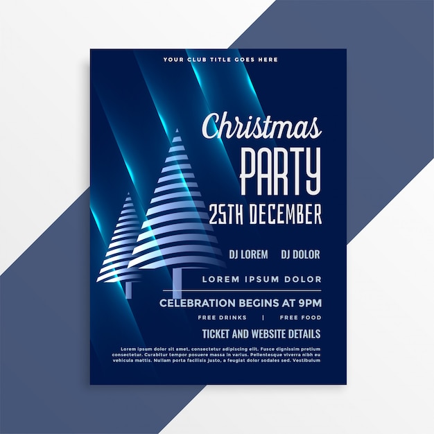 Shiny blue christmas party flyer\
template