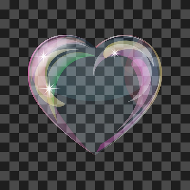 Shiny bubble heart Premium Vector