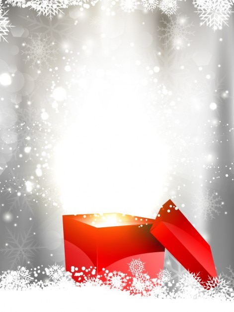 shiny christmas background with gift box vector free box christmas card