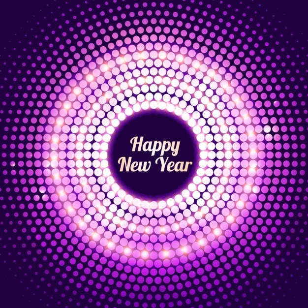 Shiny dotted new year background in purple\
color