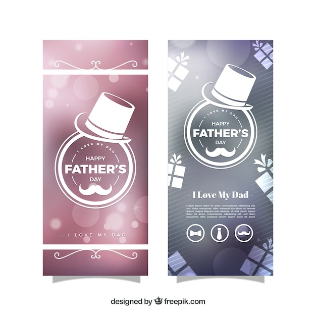 Shiny fathers day banners