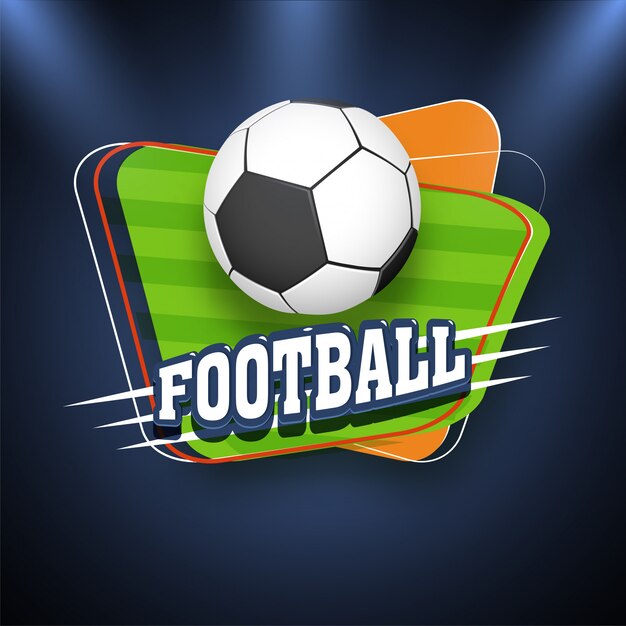 Premium Vector | Shiny football on ornage and green color background ...