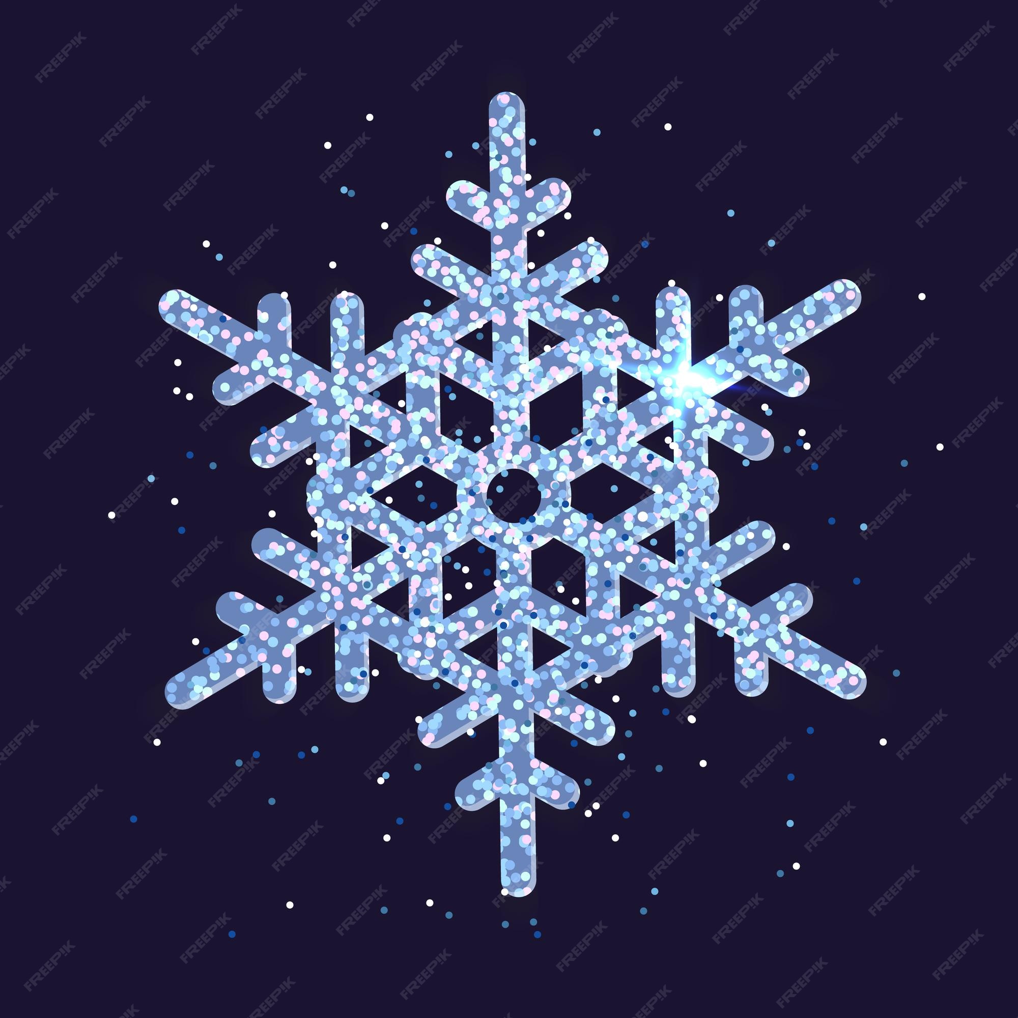 Premium Vector Shiny Glitter Snowflake Isolated Vector