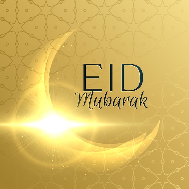 Free Vector | Shiny golden eid mubarak design