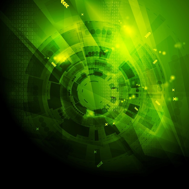 Premium Vector | Shiny green engineering tech abstract background ...