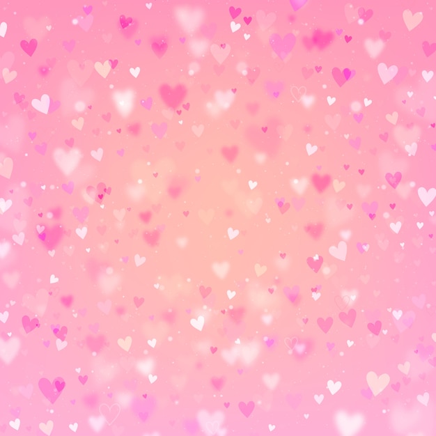 Premium Vector | Shiny hearts bokeh light valentine's day background