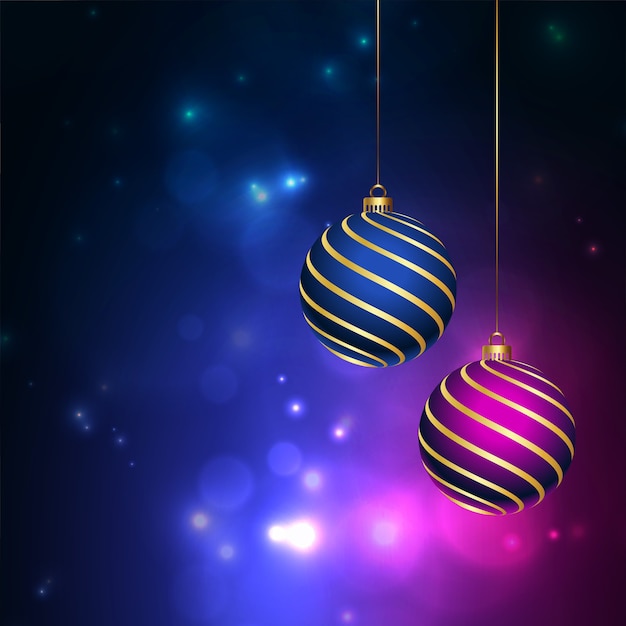 Free Vector | Shiny merry christmas background with baubles decoration