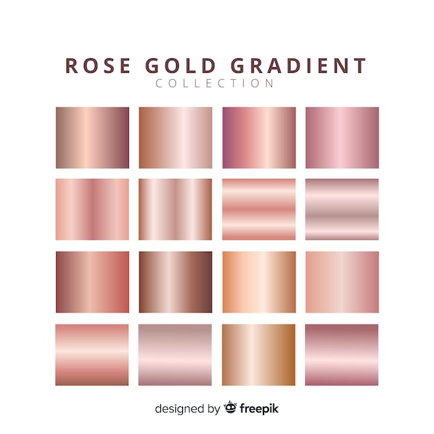 Shiny rose gold gradient pack | Free Vector