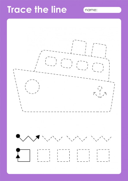 Ship Trace Worksheet For Toddlers