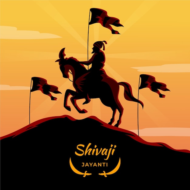 Free Vector | Shivaji jayanti illustration