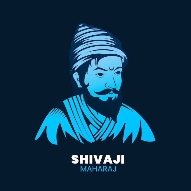 Free Vector | Shivaji maharaj illustration with character