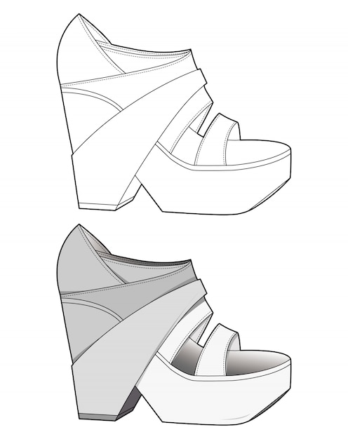 footwear design drawing