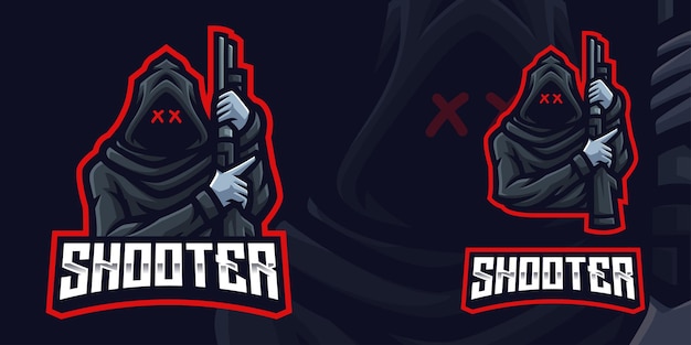 Premium Vector | Shooter mascot gaming logo template for esports