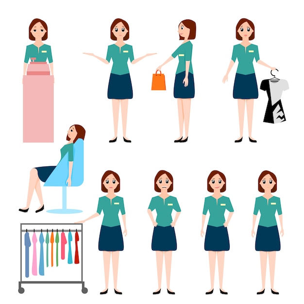 Premium Vector Shop Assistant Illustration