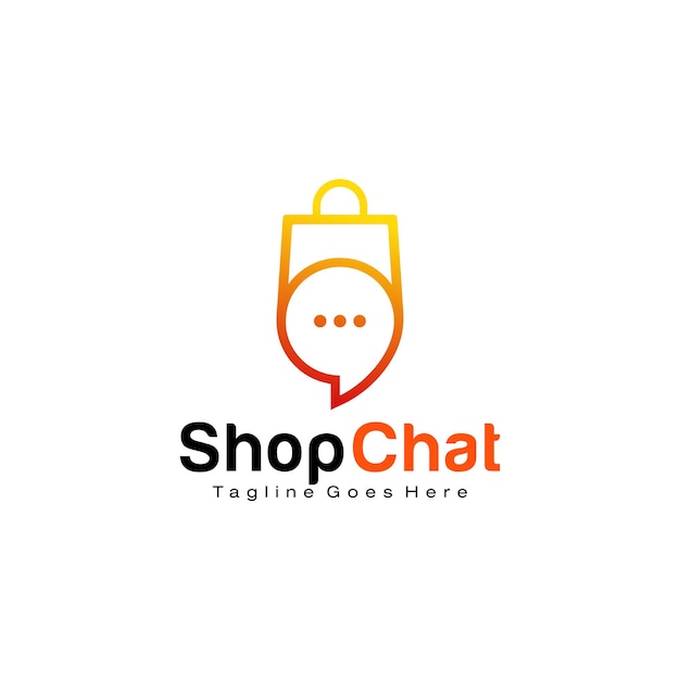 Premium Vector | Shop chat logo design template