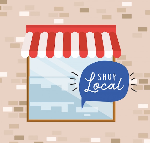 Premium Vector | Shop local in bubble inside store design of retail buy ...