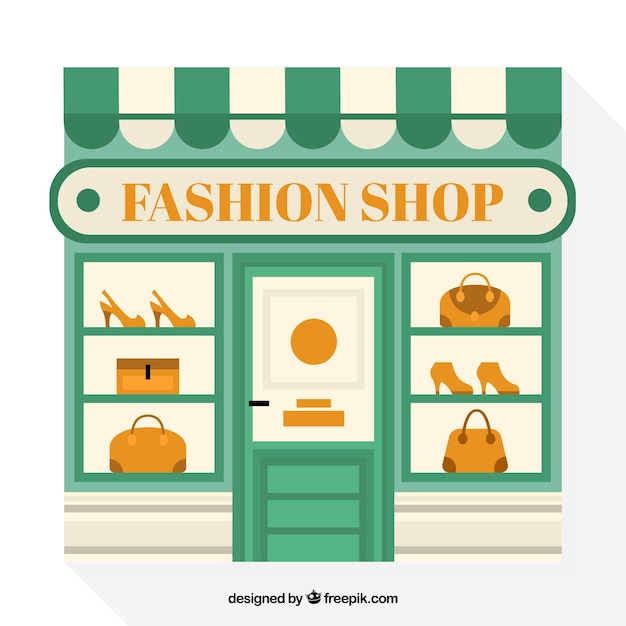 Download Shop window of fashion store in flat design | Free Vector