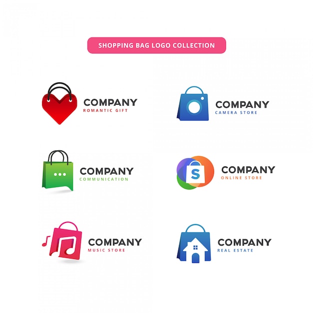 Download Free Shopping Bag Logo Collection Premium Vector Use our free logo maker to create a logo and build your brand. Put your logo on business cards, promotional products, or your website for brand visibility.