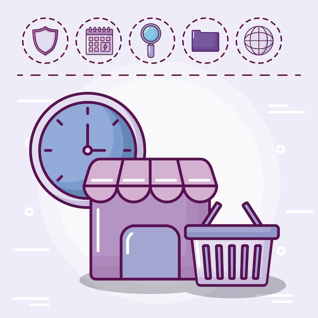 Download Free Shopping Basket With Set Icons Free Vector Use our free logo maker to create a logo and build your brand. Put your logo on business cards, promotional products, or your website for brand visibility.