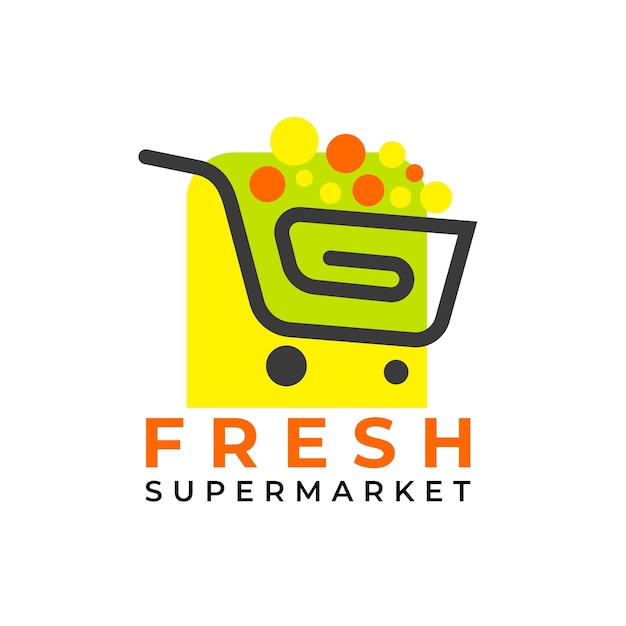 Shopping Cart Supermarket Logo Template Free Vector
