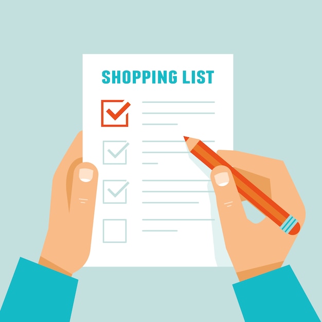 Shopping list concept | Premium Vector