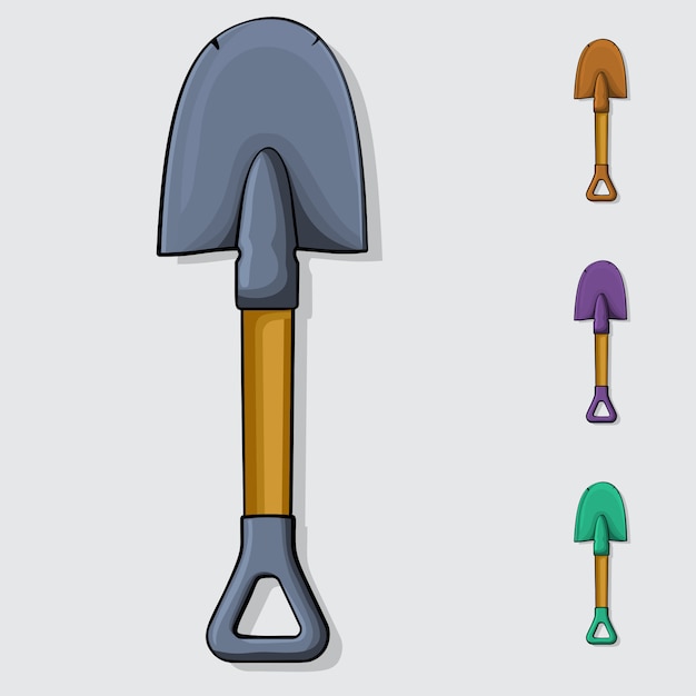 Premium Vector Shovel. handdrawn cartoon