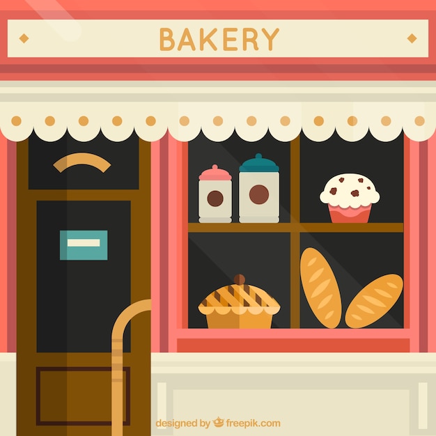 Show window bakery Vector Premium Download