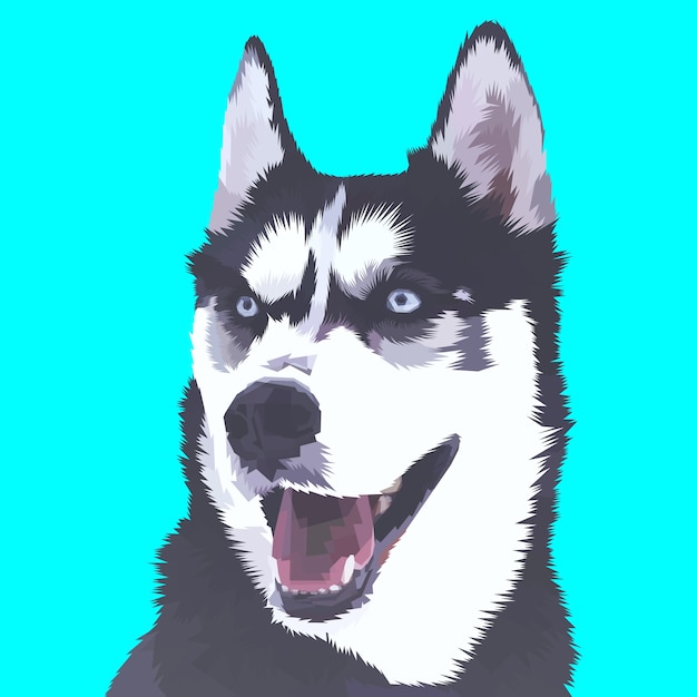 Download Siberian husky dog on polygonal geometric triangle style ...