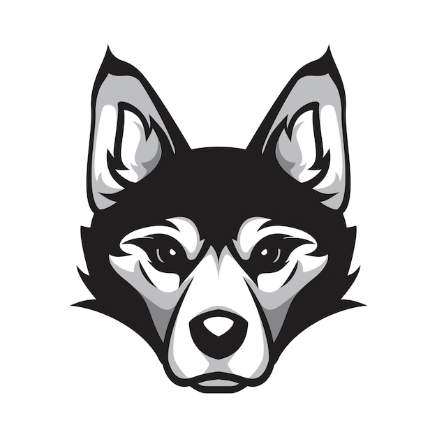 Download Siberian husky head dog | Premium Vector