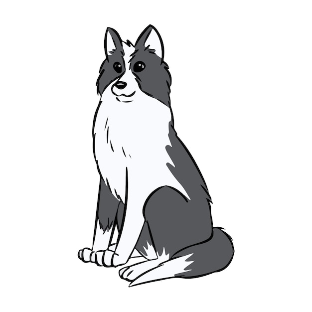 プレミアムベクター シベリアンハスキーまたはライカ犬 かわいい犬のイラスト 家畜や漫画のスタイルでペット