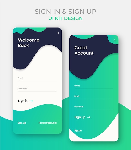 Download Premium Vector | Sign in and sign up ui kit design or welcome back app screen template