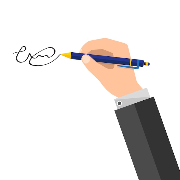 Premium Vector Signing document. illustration.